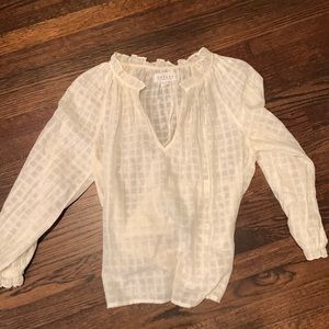 Cream eyelet long sleeve top for day or night